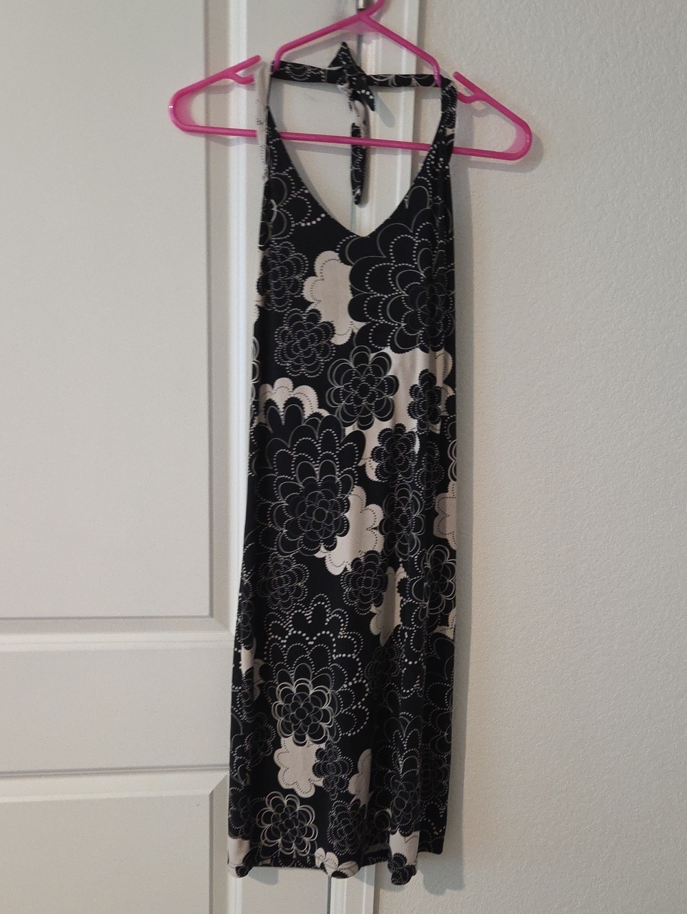 Mossimo Supply Co. Black and Cream Floral Halter Maxi Dress